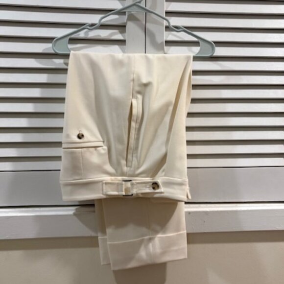 Club Monaco women's white trousers with cuff, size 4. - Picture 1 of 9